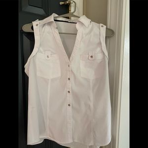 Express women’s white short sleeve shirt size L